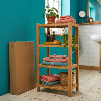 Four-Tier Bamboo Bathroom Shelf — alternate home view