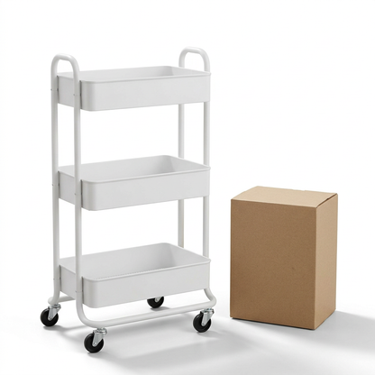 Slim Three-Tier Rolling Storage Cart — product on a plain background