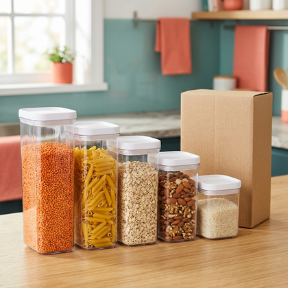 Stackable Clear Pantry Canister Set