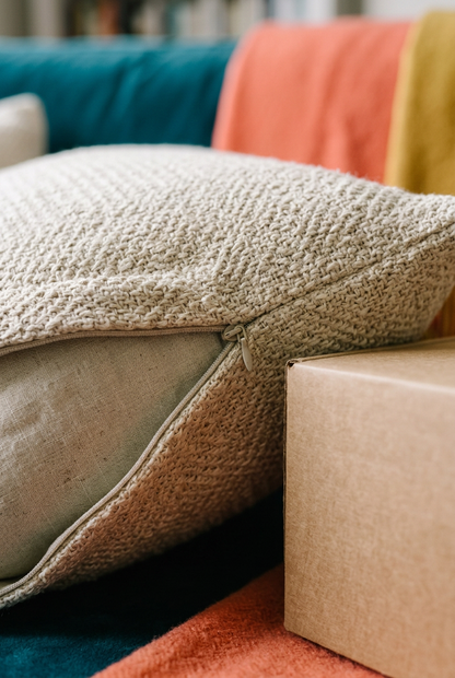 Textured Decorative Pillow Cover Set — construction detail
