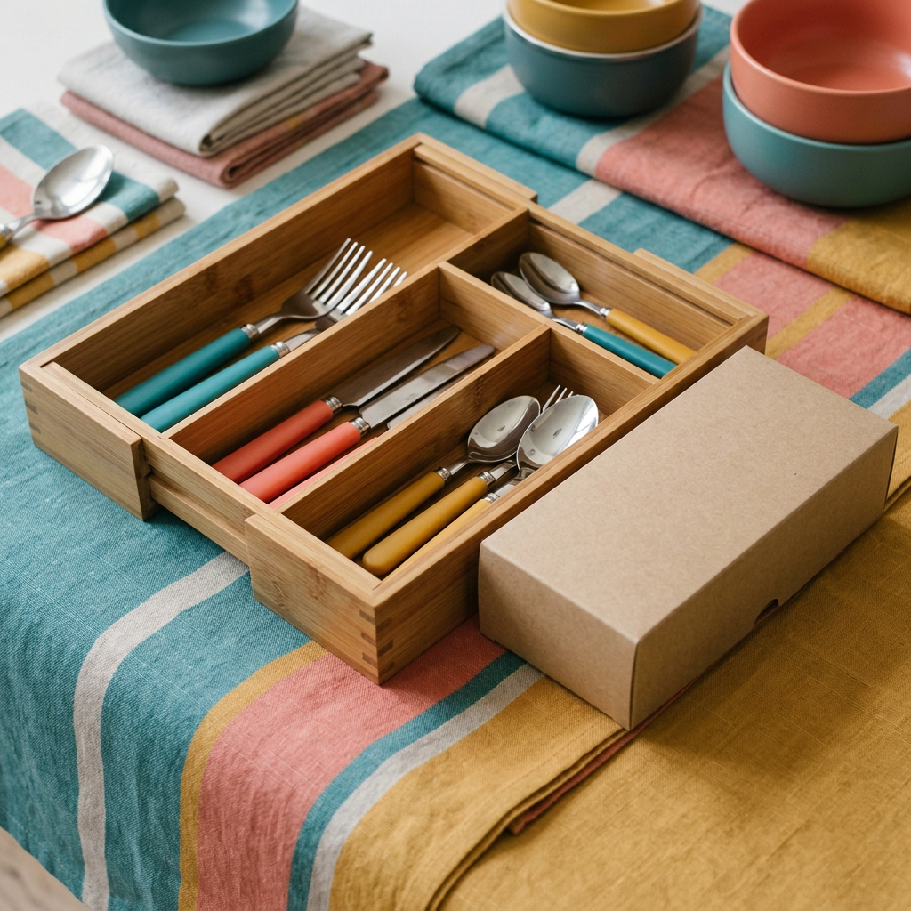 Expandable Bamboo Drawer Organizer — alternate home view