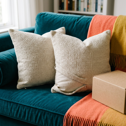 Textured Decorative Pillow Cover Set — styled home view