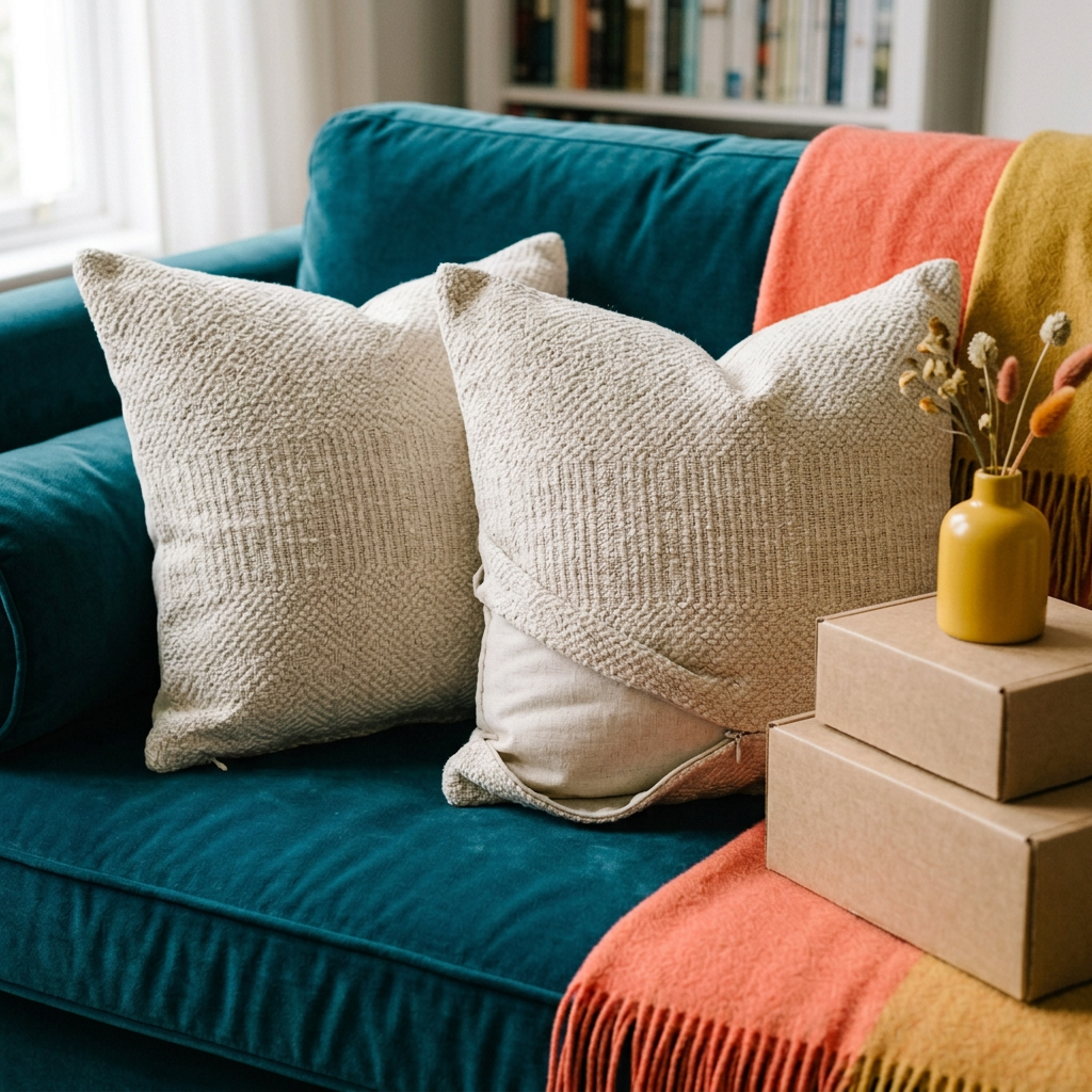 Textured Decorative Pillow Cover Set — alternate home view