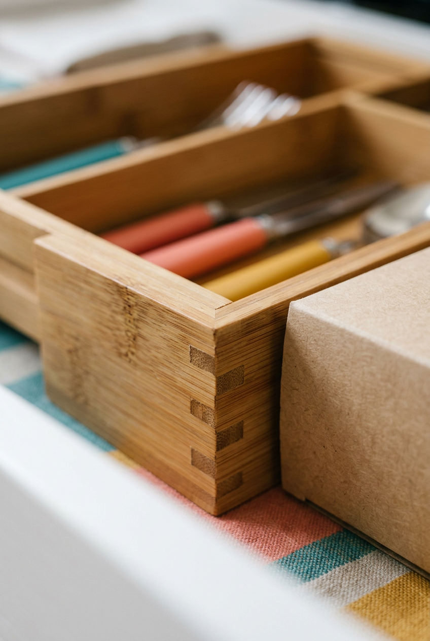 Expandable Bamboo Drawer Organizer — construction detail
